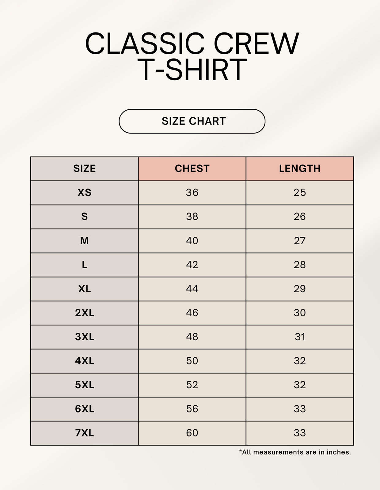Size chart for Duniya Ka Sabse Theek-Thaak Bhai unisex t-shirt, sizes XS to XXL