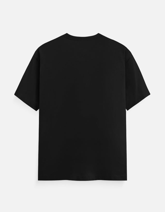 Black cotton t-shirt with "Middle Child: Professionally Ignored" print, unisex regular fit - back view